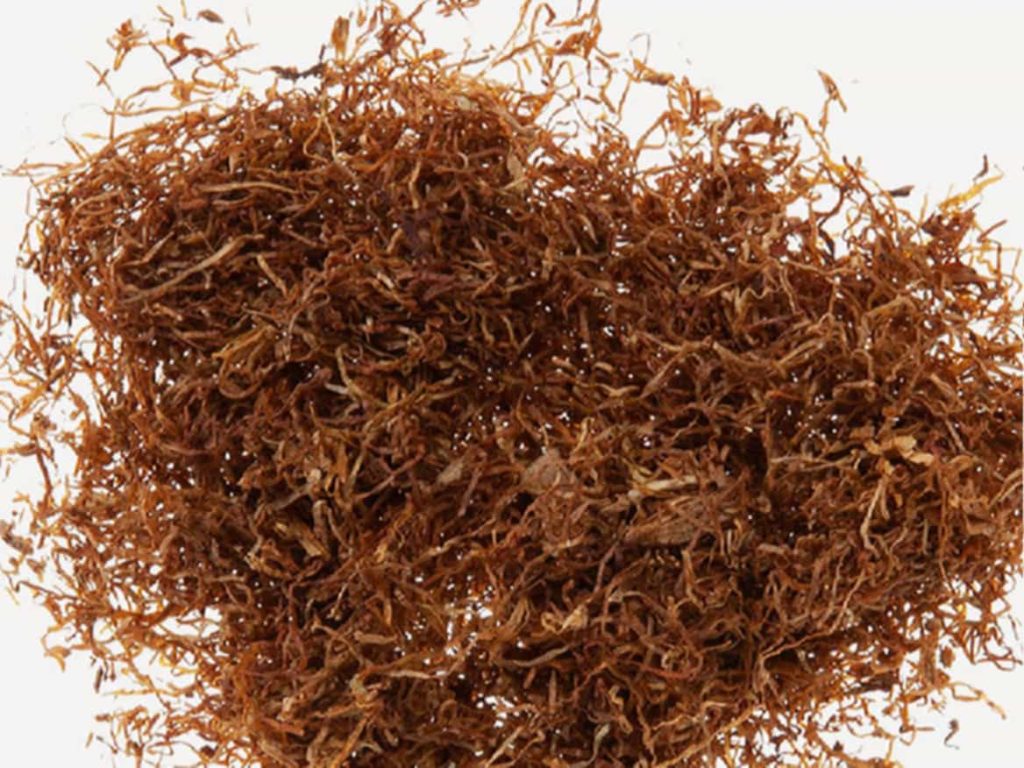 Cut tobacco filler in its raw form